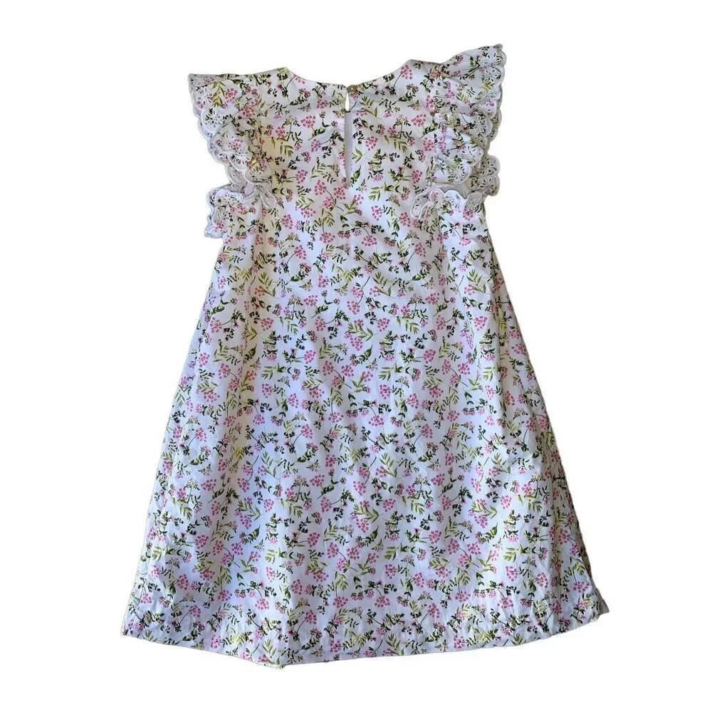 J.Crew Girls' eyelet-trim ruffle-sleeve dress in wisp floral